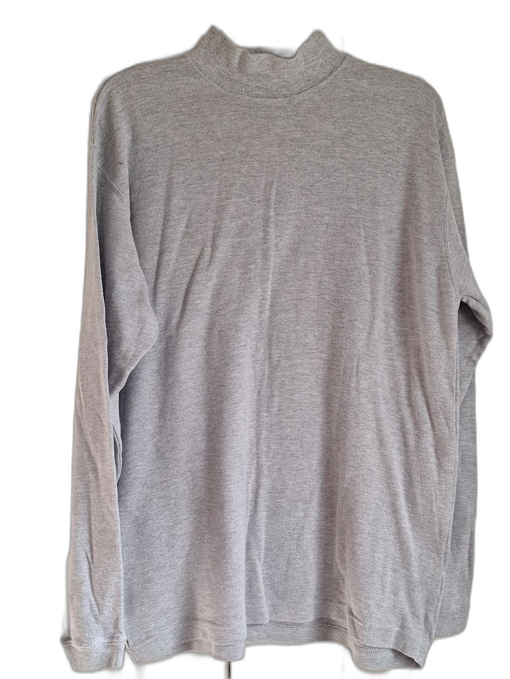Men's Long-Sleeve Lightweight Mock Neck Shirt - Light Gray